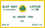 Lotus Type 38 Kit Pre-painted - Al Unser 1966 - OUT OF PRODUCTION