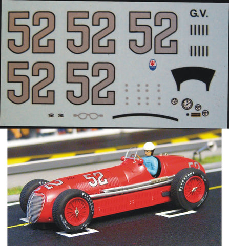 Decal Maserati 8 CTF # 52 - Gigi Villoresi