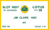 Lotus Type 38 Kit Unpainted - Jim Clark 1965 - OUT of PRODUCTION