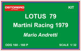 Lotus 79 Martini Racing - Mario Andretti- Kit Pre Painted - OUT OF PRODUCTION