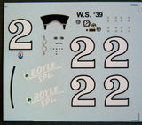Decal Maserati 8 CTF  # 2 - Wilbur Shaw 1939